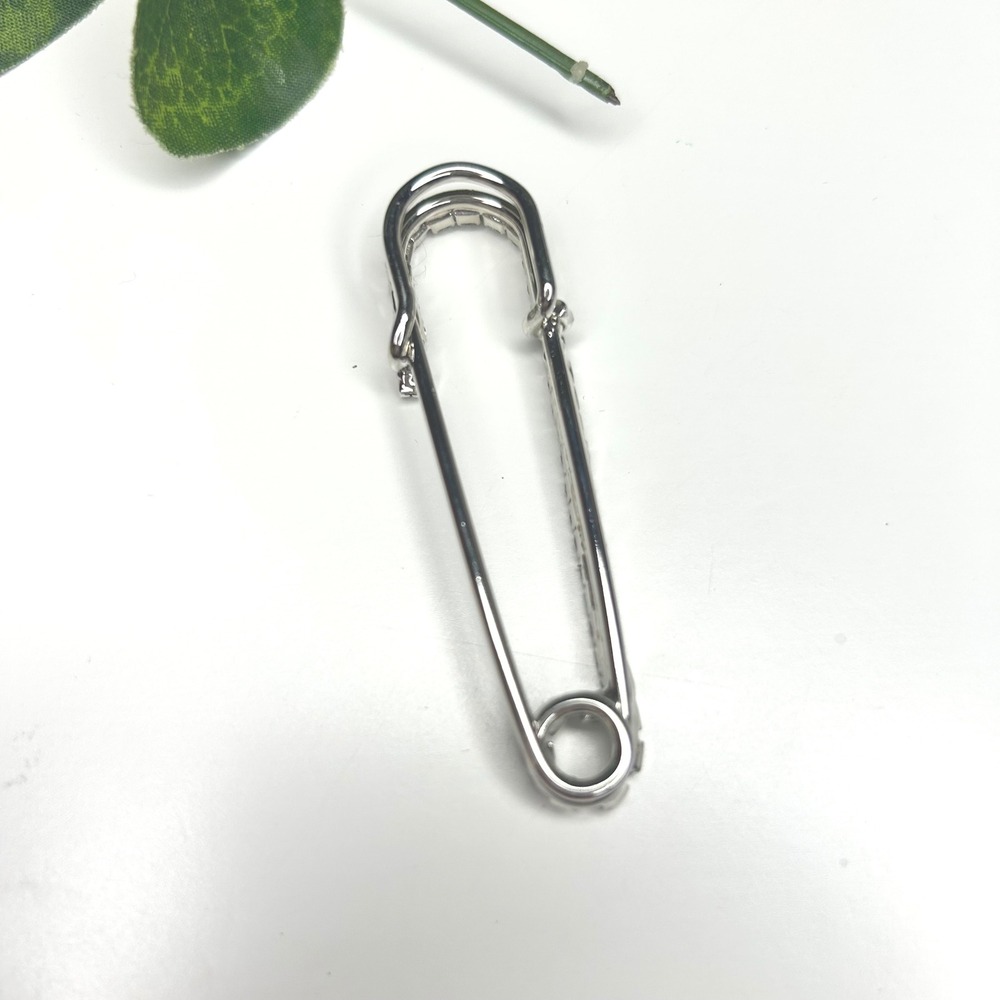 Sparkling Rhinestone‎ Safety Pin Brooch Statement Pin Accessory - Picture 2 of 5